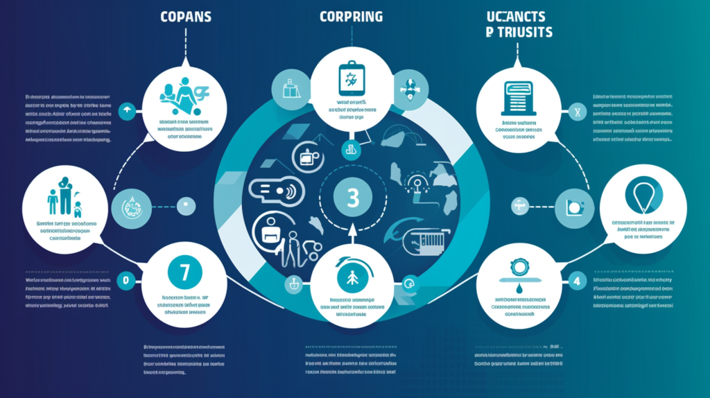 Infographie avec sept sections numérotées et illustrations.