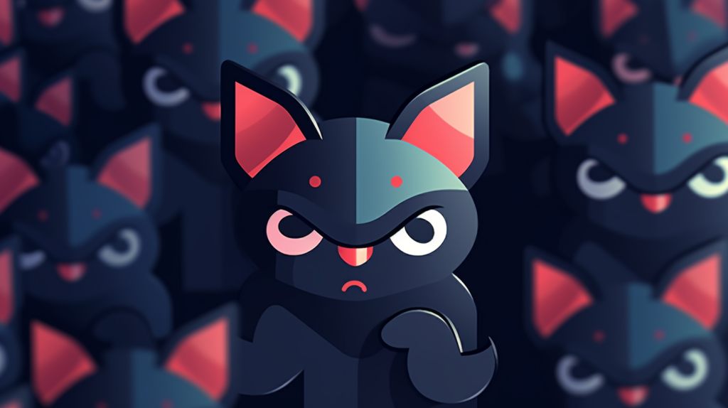 Illustration de chats noirs illustrés avec des yeux intenses