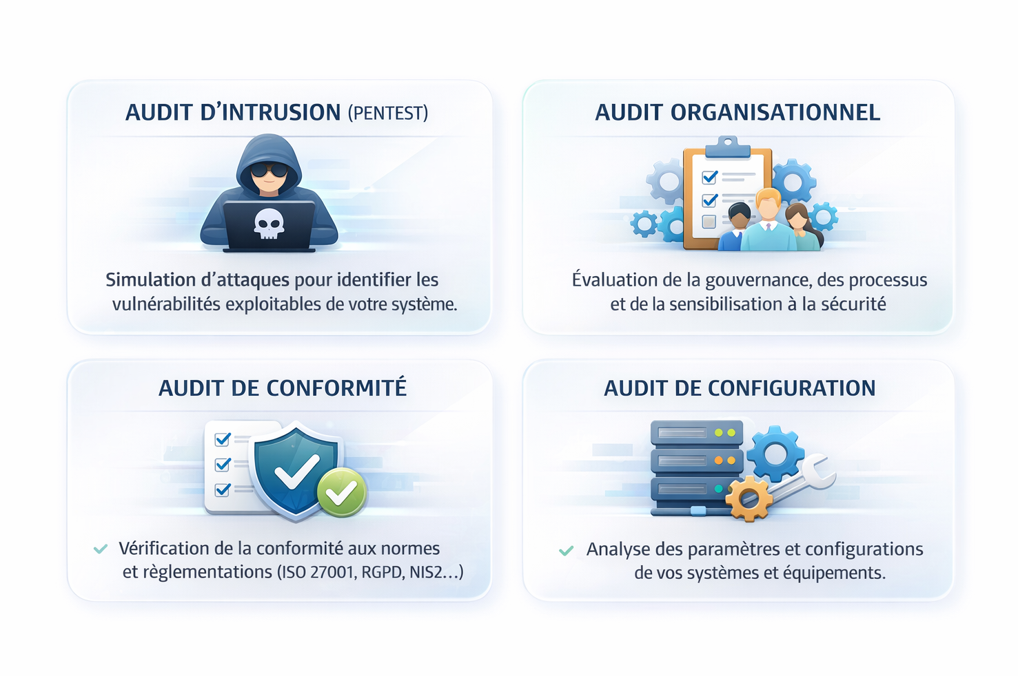 Types d'audit cybersécurité